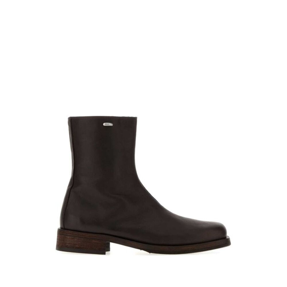 Our Legacy Men Dark Brown Leather Camion Ankle Boots